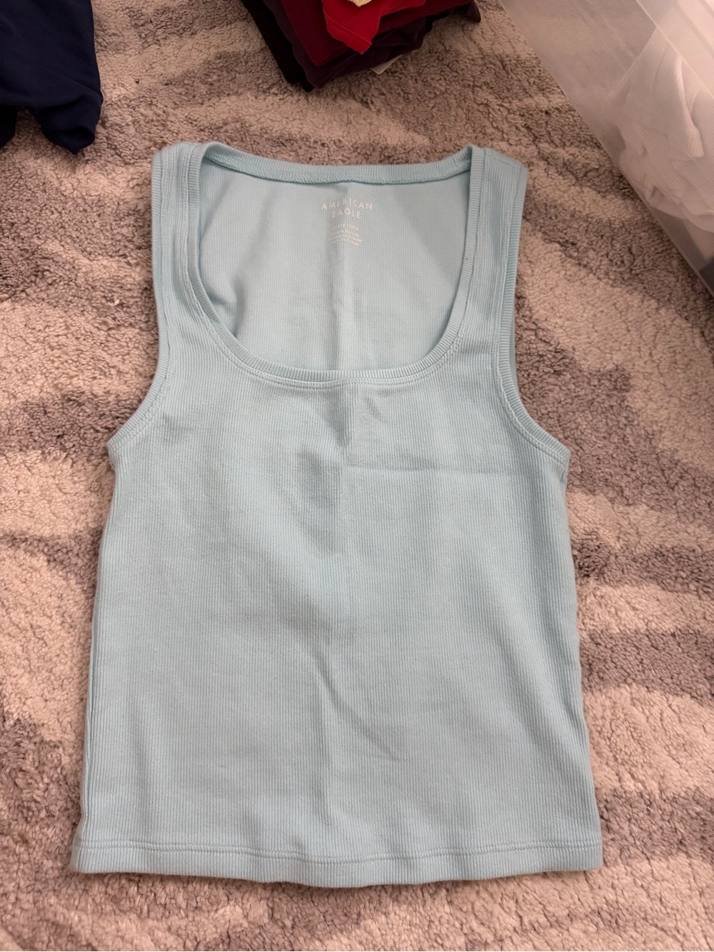 American Eagle Outfitters Light Blue Ribbed Tank